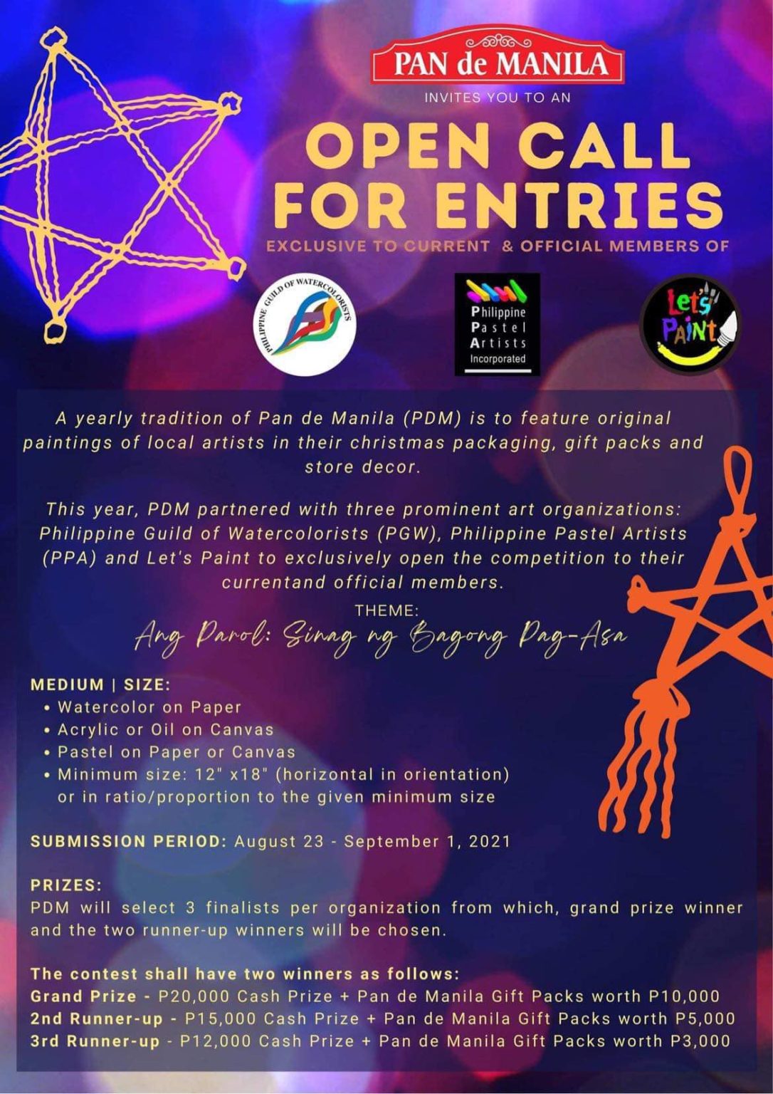 Pan de Manila Art Contest 2021 Philippine Guild of Watercolorists